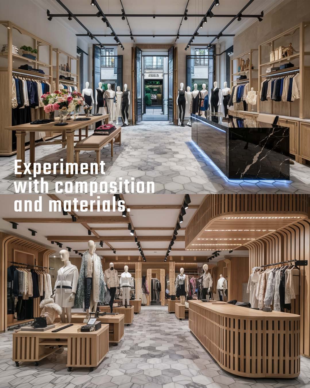 Experimental retail material composition