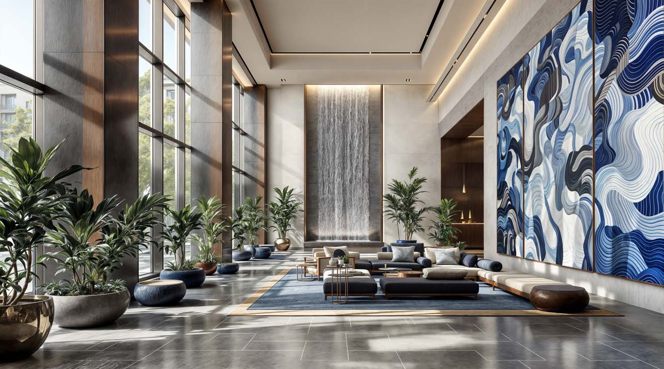 Luxury hotel lobby interior