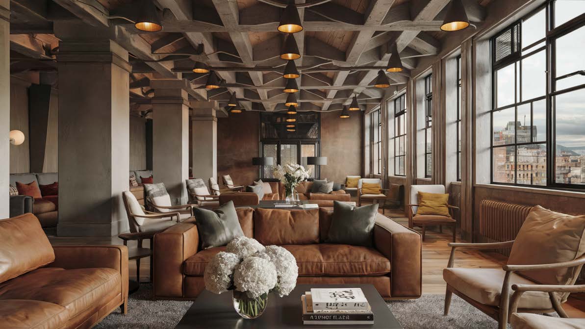 Hotel lounge designed for working