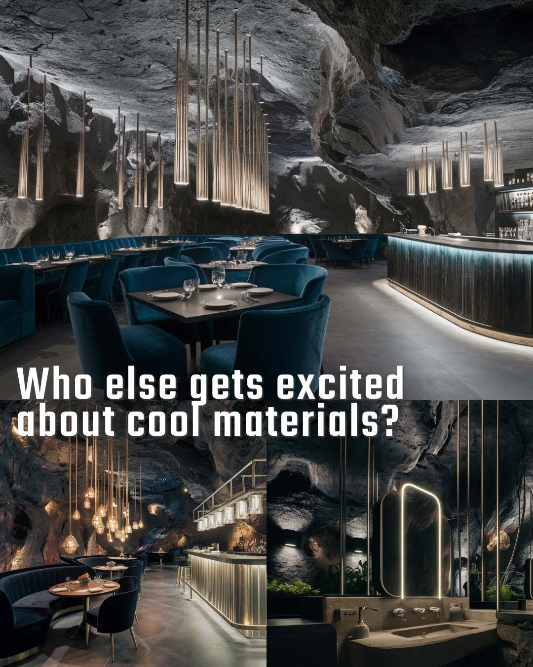 Material and finish exploration for restaurant design